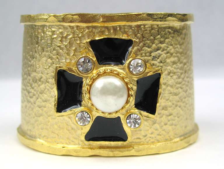 Yosca Gilt Gold Maltese Cross Cuff New Old Stock