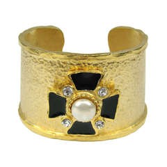 Yosca Gilt Gold Maltese Cross Cuff New Old Stock