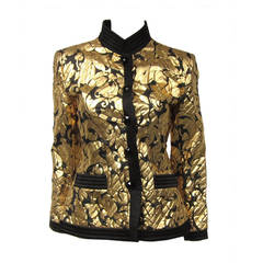 Yves Saint Laurent Gold Black Silk Evening Jacket 38 9