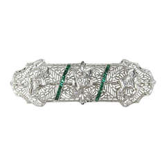 Platinum Art Deco Diamond 1920s Brooch 4