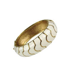 Ciner Cream Enameled Bracelet New Old Stock 1980s 1
