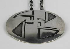 Large Native American HOPI Sterling silver Pin - Pendant Necklace