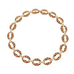 Daniel Swarovski Amber & Clear Crystal Necklace New old Stock 8