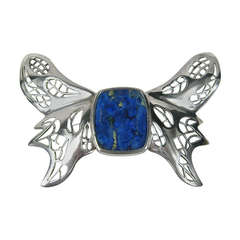 Stunning Stephen Dweck Moderne Lapis Butterfly Sterling brooch