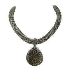Stephen Dweck Sterling Silver Intagalo Necklace 90s New Old stock 7