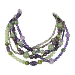 Stephen Dweck Multi Strand Stone Necklace New Old Stock
