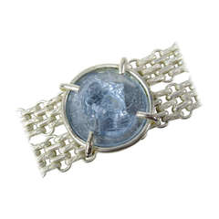 1980's Dominique Aurientis Blue gripoix Intaglio Bracelet New Old stock 11