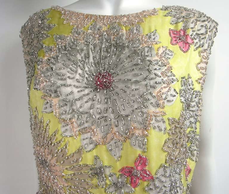 Malcolm Starr Fully Beaded Gown 60s In Excellent Condition In Wallkill, NY