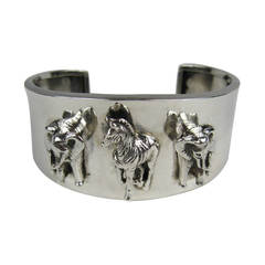 Carol Felley Safari Sterling Silver Bracelet Cuff 1990s 2