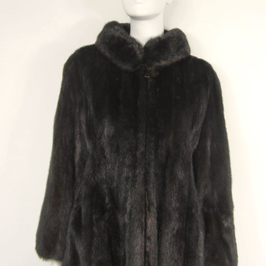 LUXURIOUS Stunning Dark Ranch Mink Long Zippered COAT Men Women Unisex