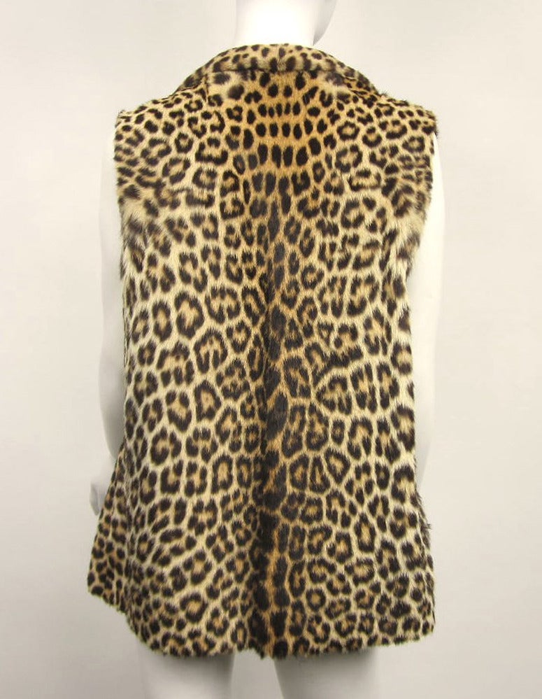 1940s Fur Leopard Print vintage Vest In Excellent Condition In Wallkill, NY