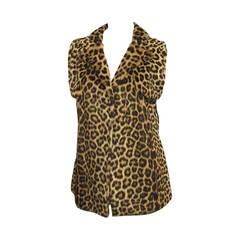 1940s Fur Leopard Print vintage Vest