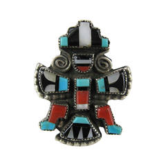 Native American Zuni Sterling Silver Knifewing Dancer Ring 5