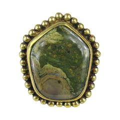 Massive Stephen Dweck Stone Sterling Silver Ring Vintage 9