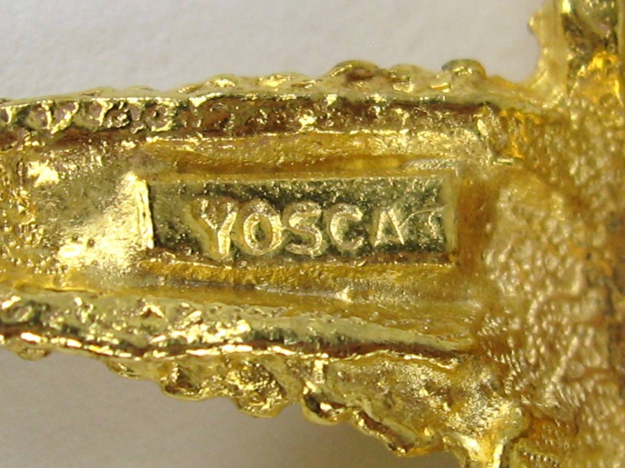 YOSCA Gripoix Pearl Starfish Earrings 1990s Gold tone New Old Stock 1