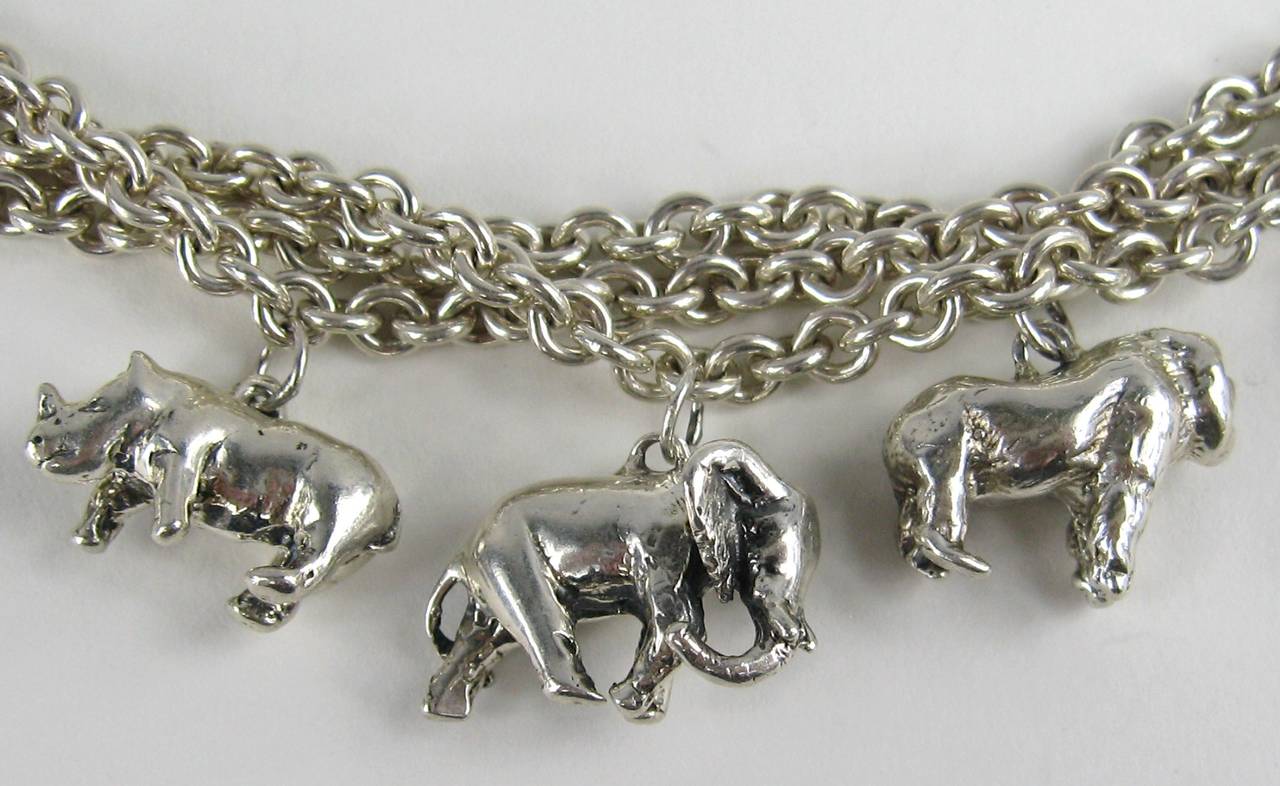 silver animal charm bracelet