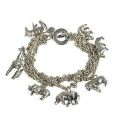 Sterling Silber 1990er Carol Felley Wildtier Charm Armband