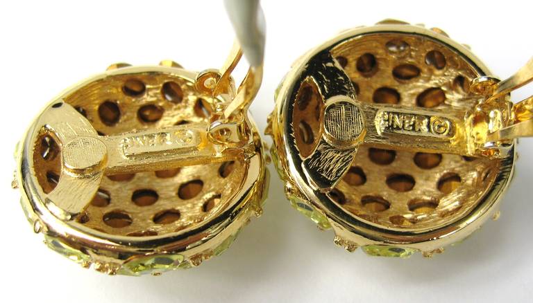 Ciner new old stock Swarovski crystal earrings 1980s In New Condition In Wallkill, NY