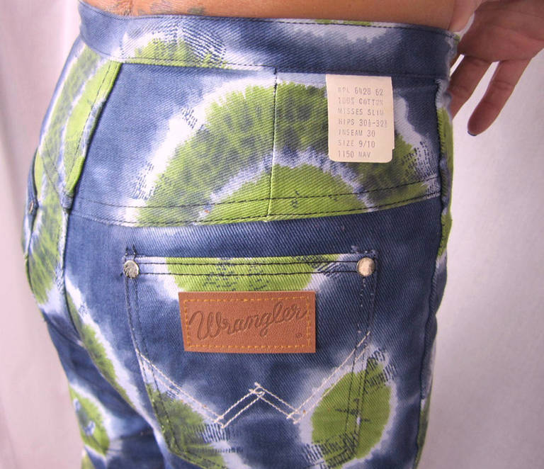 Women's New Dead Stock Tye Dye 1960s Wrangler Jeans