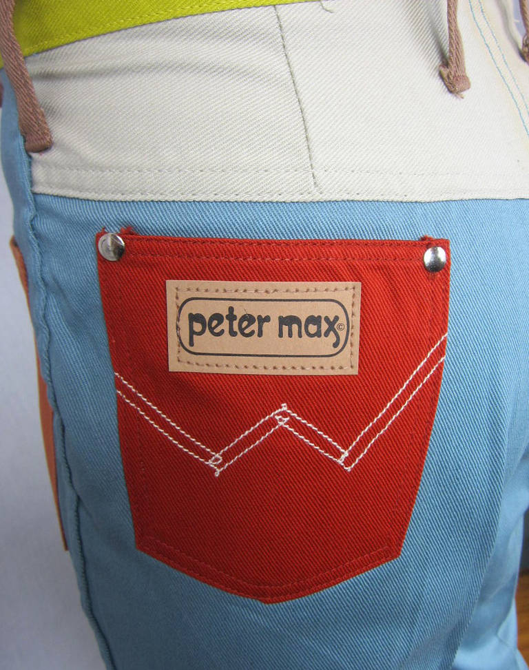 What a find..Peter Max for wrangler New Old Stock Patchwork jeans 

Housed in a store since the 1970s. Just seeing the light of day
Great funky patchwork design 
High waist
Bell bottom

Any questions please call or hit contact dealer