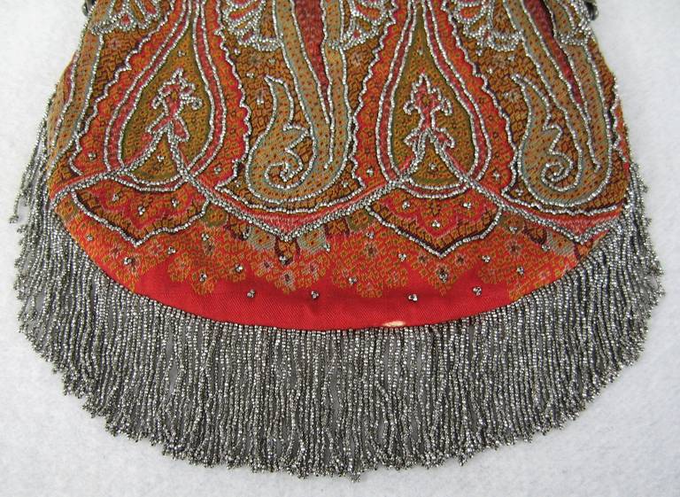 Stunning 20s Beaded Red Steel Beaded Handbag 2