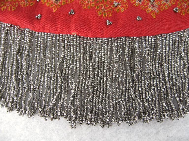 Stunning 20s Beaded Red Steel Beaded Handbag 3