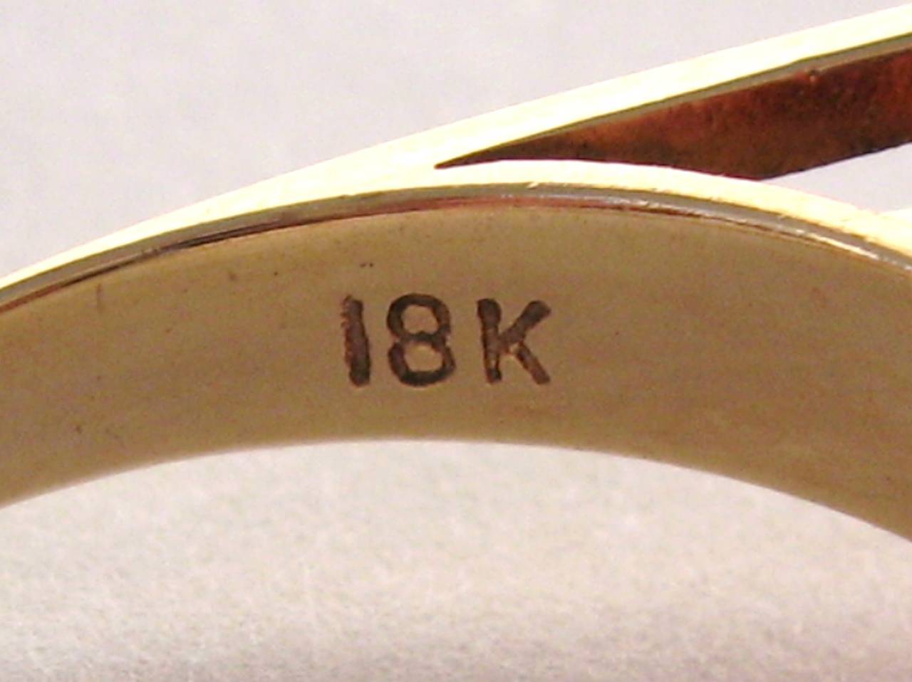 Modernist 18K Gold Coral Ring 1960s 2