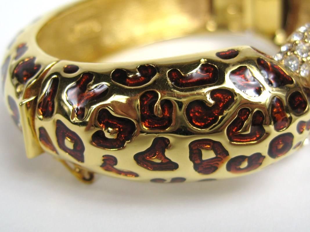 Women's Ciner Leopard Gilt Gold Bracelet Swarovski Crystal New Old Stock 