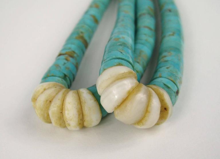 Santo Domingo Pueblo Heishe Turquoise, Clam Shell Coral Necklace w ...