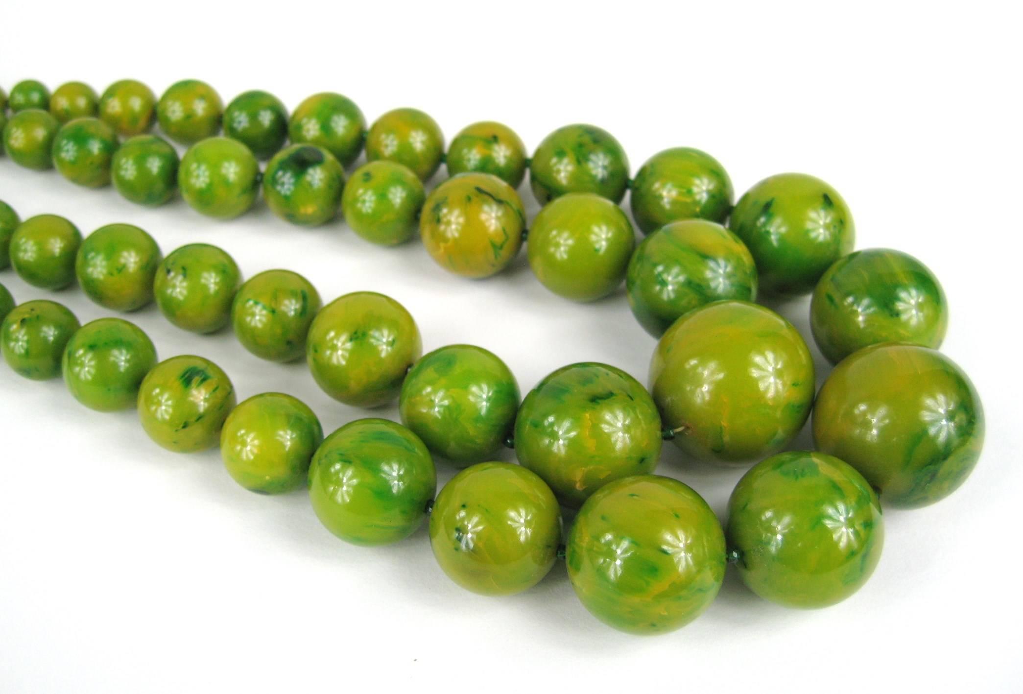 green bakelite necklace