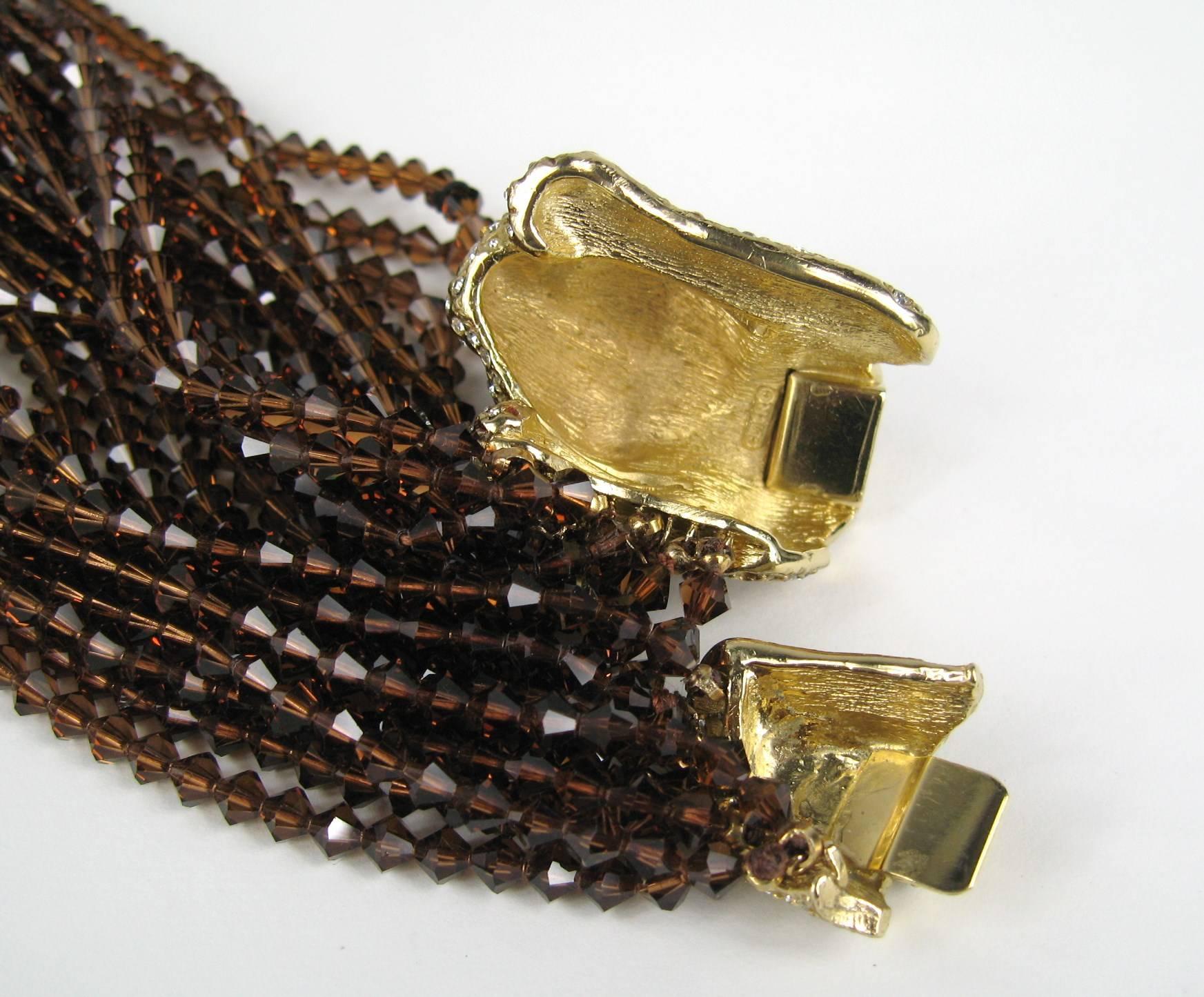 1980s Ciner encrusted swarovski Crystal Tiger Choker Necklace- New Old stock  2