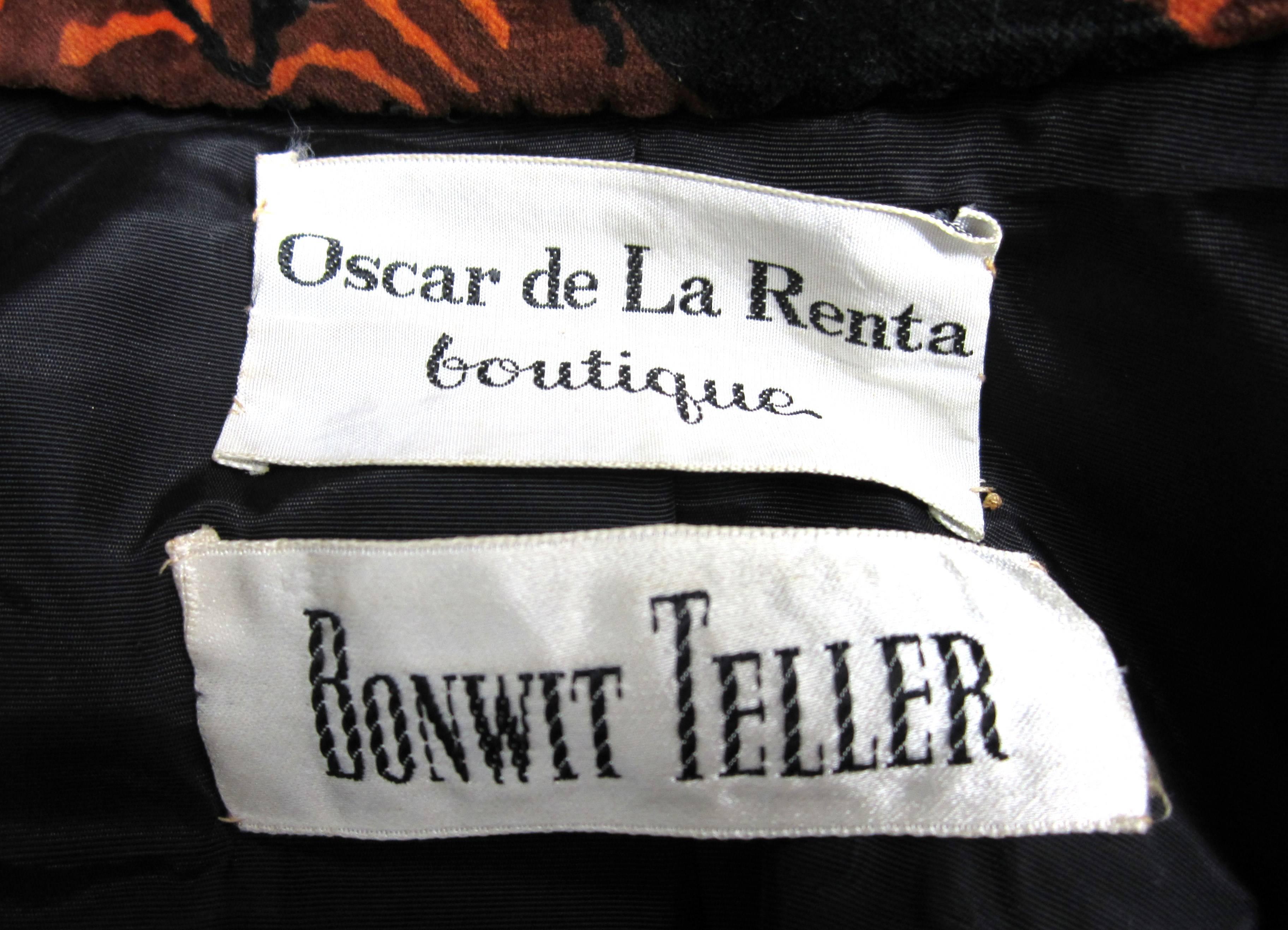 Vintage Oscar De La Renta mandarin Collared 1970s Long Coat  3