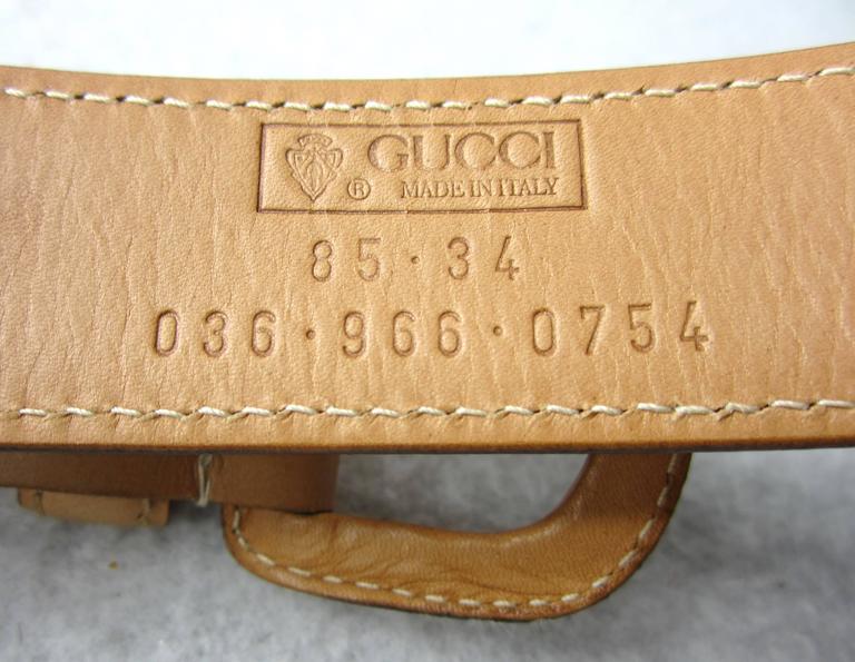 GUCCI Tan Leather / Canvas BELT Men Women Unisex For Sale at 1stdibs