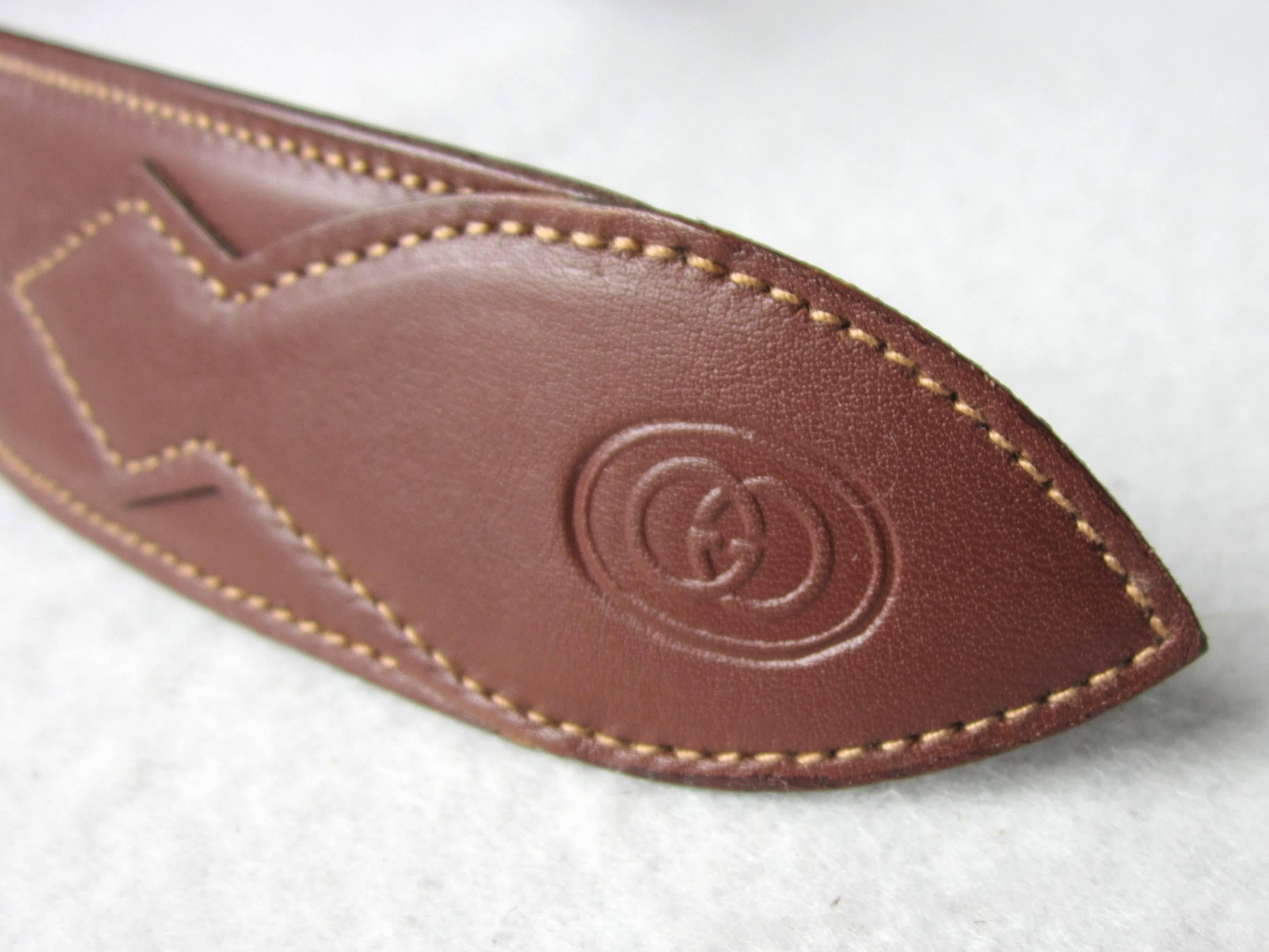 1990s Brown Gucci New Old Stock Leather belt  In New Condition In Wallkill, NY