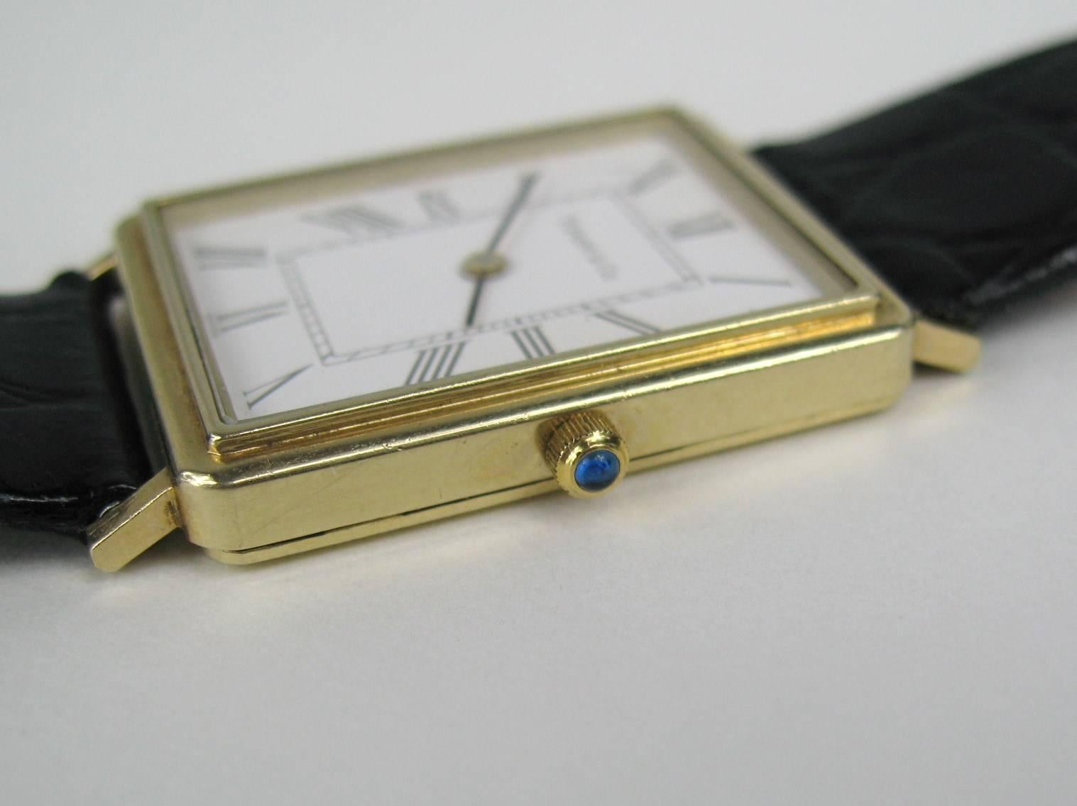 Classic Tiffany 14K Gold Wrist Watch  In Excellent Condition In Wallkill, NY