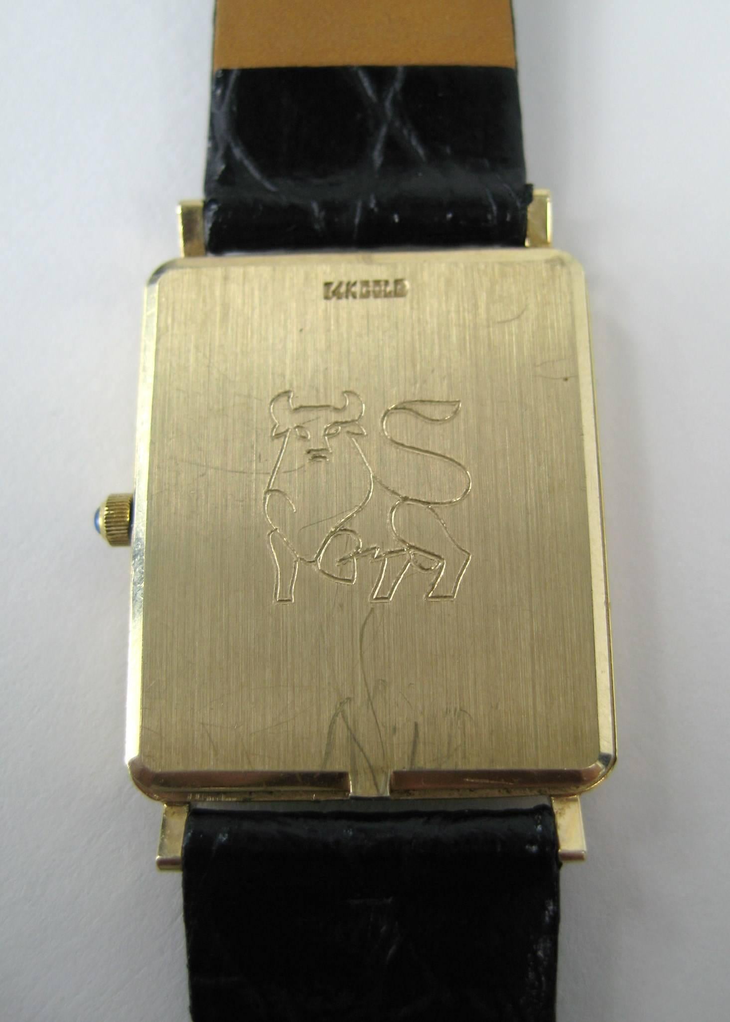 Women's or Men's Classic Tiffany 14K Gold Wrist Watch 