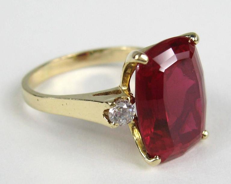 Stunning 1950's 14K Gold Diamond Ruby Ring at 1stDibs | 14k gold ruby