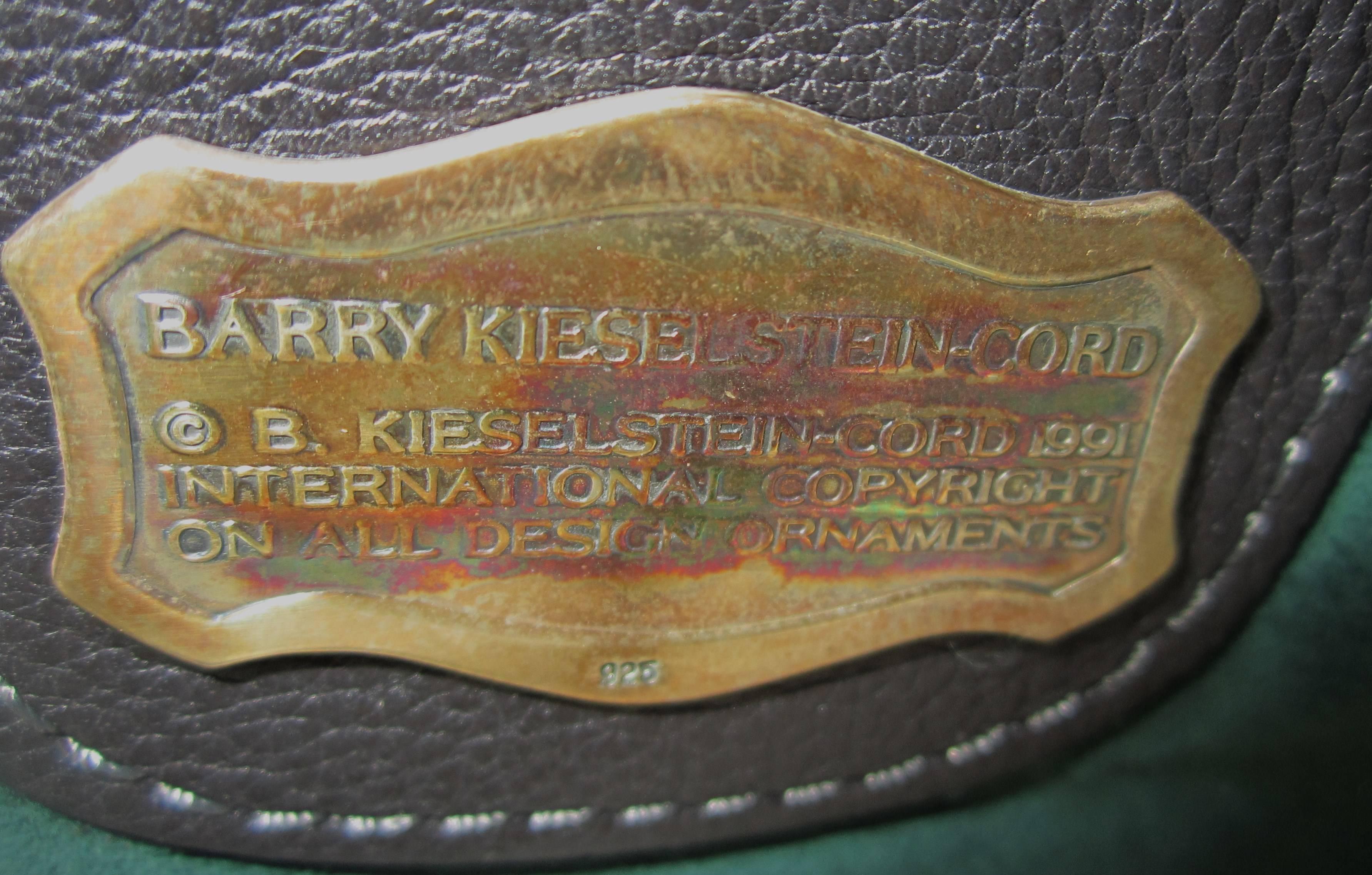Barry Kieselstein Cord Steel Gray Suede Leather Drawstring Handbag 1