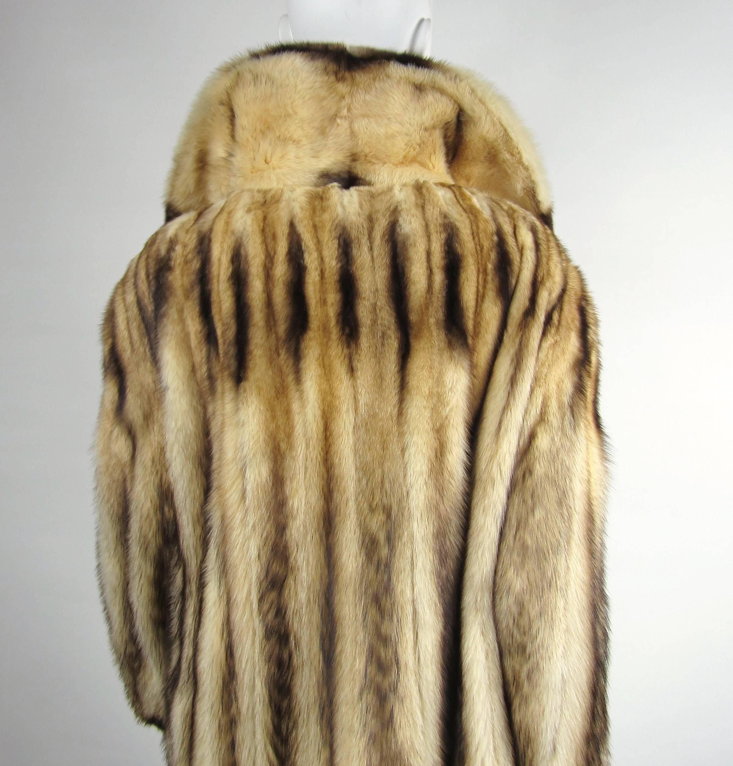 Beige Stunning Russian Fitch Fur Coat