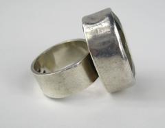 Sterling Silver Hand Wrought Yellow Quartz Ring