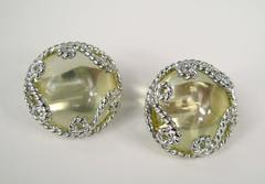 Escada Earrings 1990's New Old Stock Glass