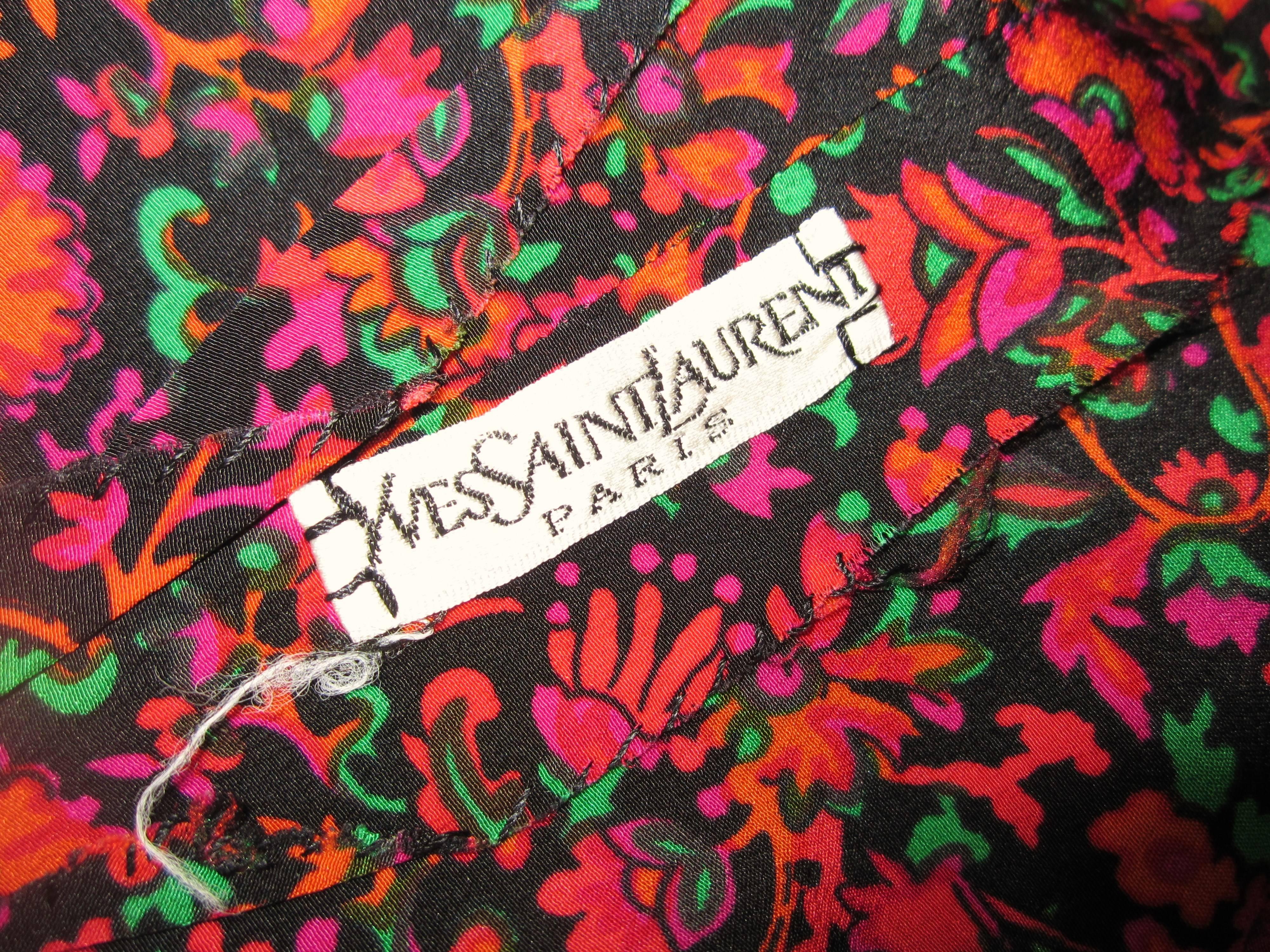 1970s Yves Saint Laurent YSL Silk Boho Blouse Russian Collection 1976  2