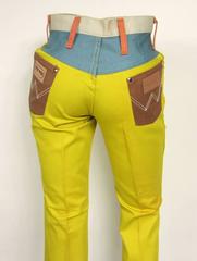 1960s Peter Max for wrangler Patchwork Bell Bottom Jeans New Old Stock