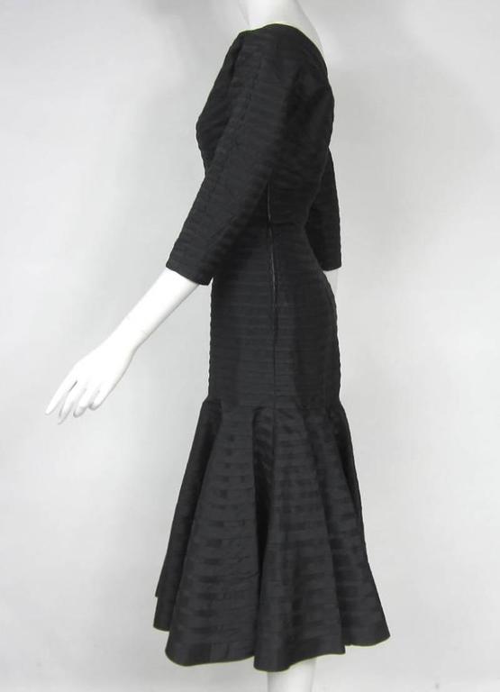 Vintage 1950s stunning black fishtail dress For Sale at 1stdibs