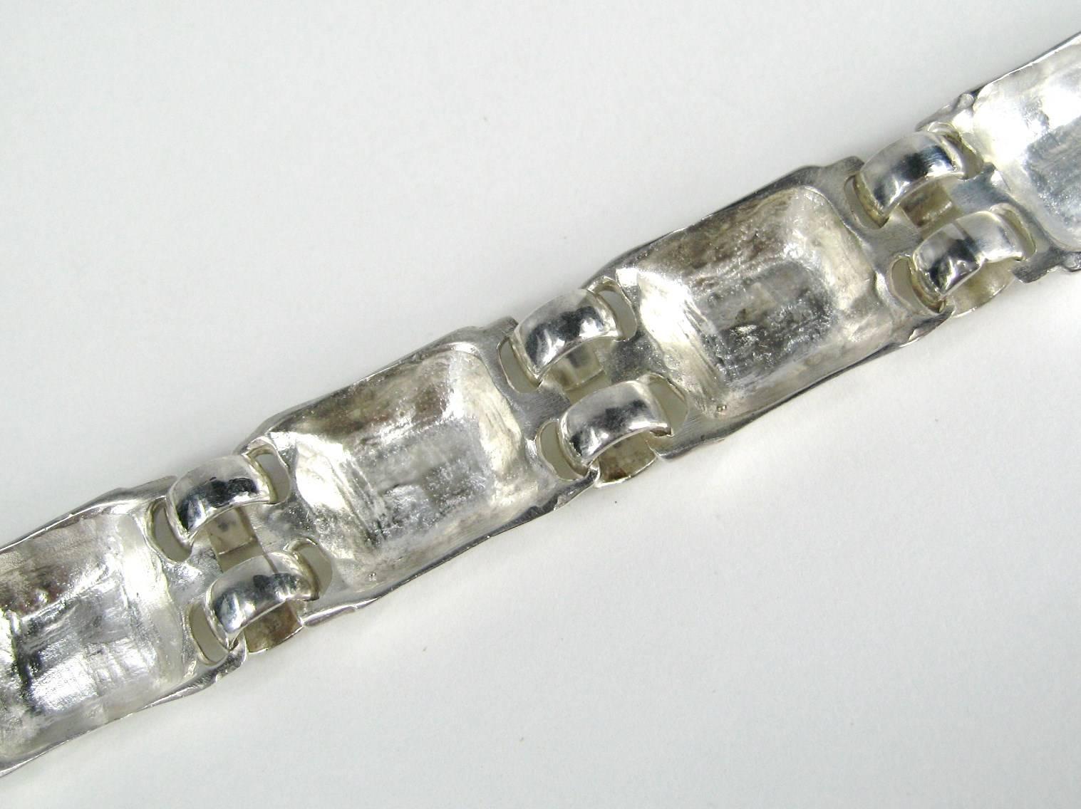 Women's or Men's Early Robert Lee Morris Sterling Silver Modernist Link Bracelet Never worn 