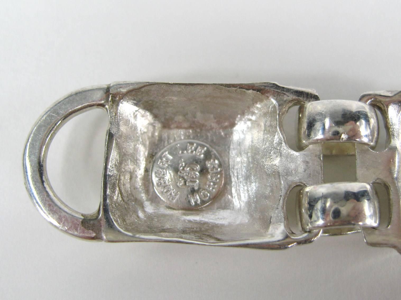 Early Robert Lee Morris Sterling Silver Modernist Link Bracelet Never worn  1