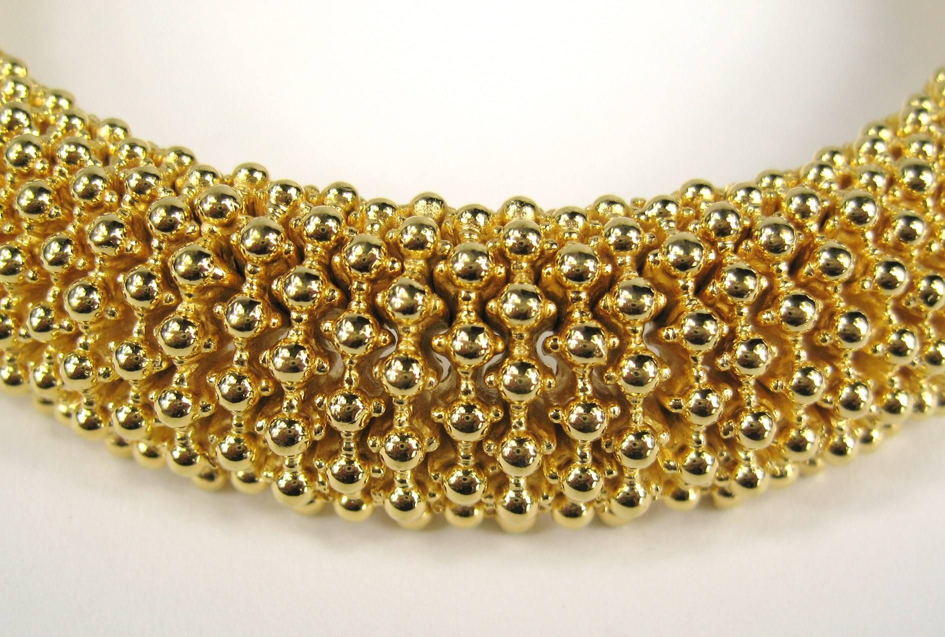 Women's Ciner Gold Tone  Choker Necklace New Old Stock 1980s 