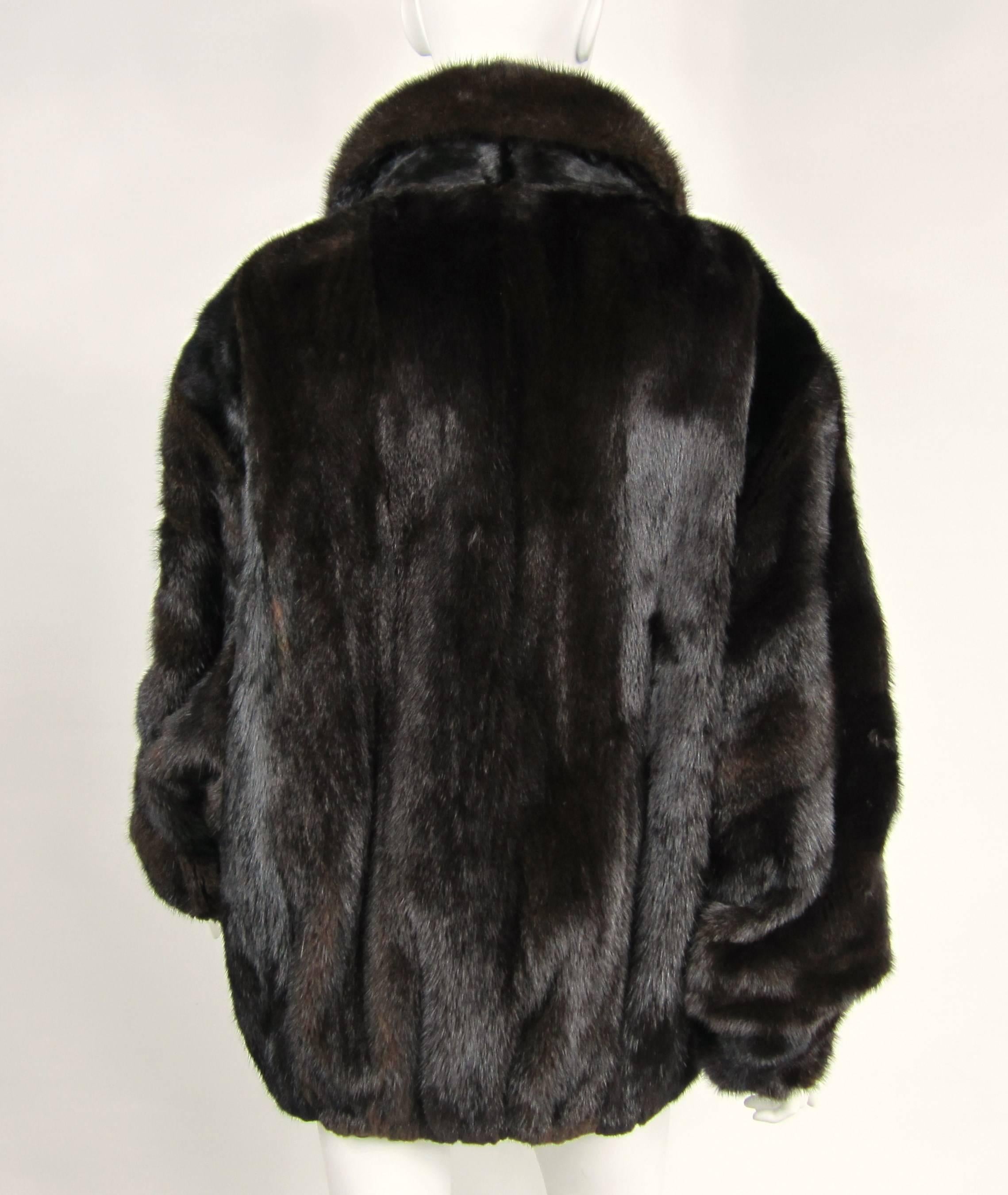 Supple Unisex Ranch Mink Fur Jacket w/ Dolman Sleeves  1