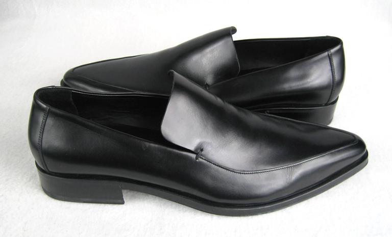 GUCCI Size 13 Men&#39;s Leather Nero Black Slip On Loafers Shoes NEW For Sale at 1stdibs