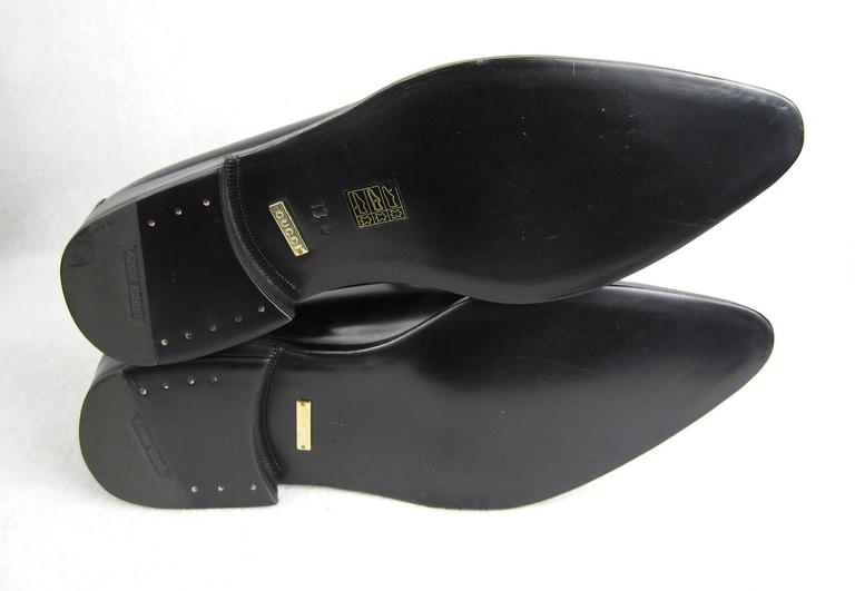 GUCCI Size 13 Men&#39;s Leather Nero Black Slip On Loafers Shoes NEW For Sale at 1stdibs